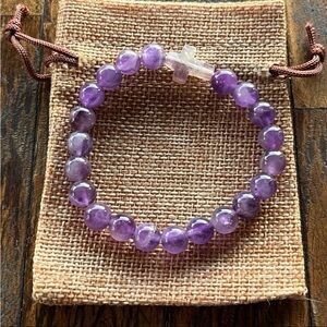 Brand New Amethyst Adjustable Bracelet Amethyst Bracelet Crystal Bracelet